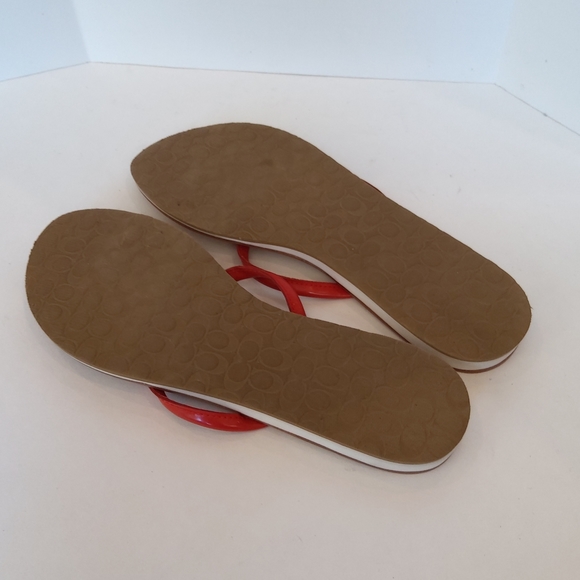 Rare Coach Marina red crab rhinestones thong flip flop sandals - Picture 5 of 10